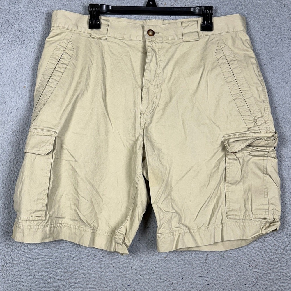 Lacoste Shorts Mens 46 Tan Cargo Utility Pocket Flat Front Hiking Outdoor EUC